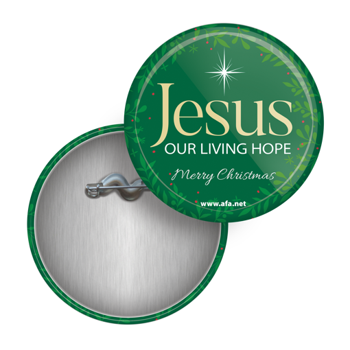 Picture of "Jesus, Our Living Hope" Christmas Buttons (Pack of 10)