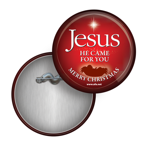 Picture of "Jesus: He Came for You" Christmas Buttons (Pack of 10)