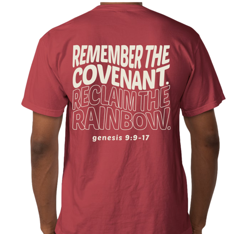 Picture of "Reclaim the Rainbow." Pocket T-shirt