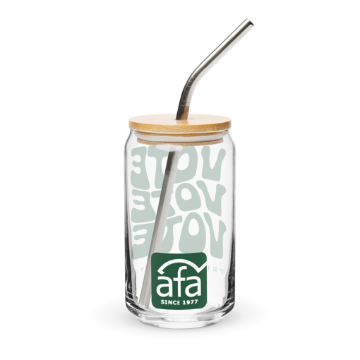 AFA Resource Center - VOTE VOTE VOTE Glass Cup with Lid & Straw