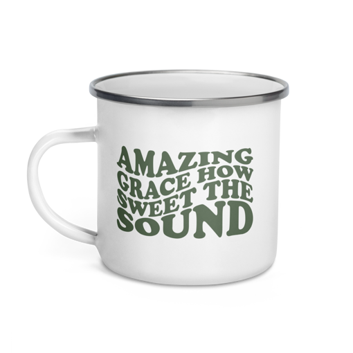 Picture of "How Sweet the Sound"  Amazing Grace Enamel Mug