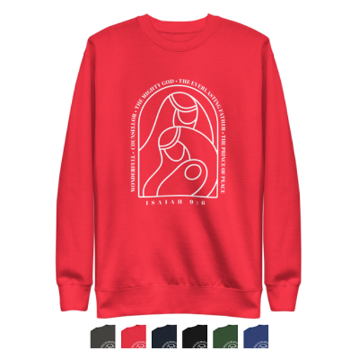 Picture of Isaiah 9:6 (Names of Jesus) Christmas Sweatshirt