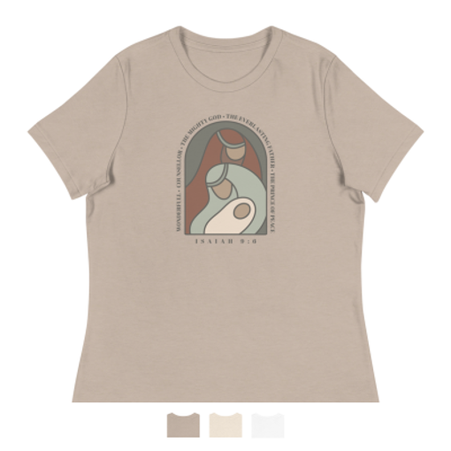 Picture of Isaiah 9:6 (Names of Jesus) Women's Christmas Tee