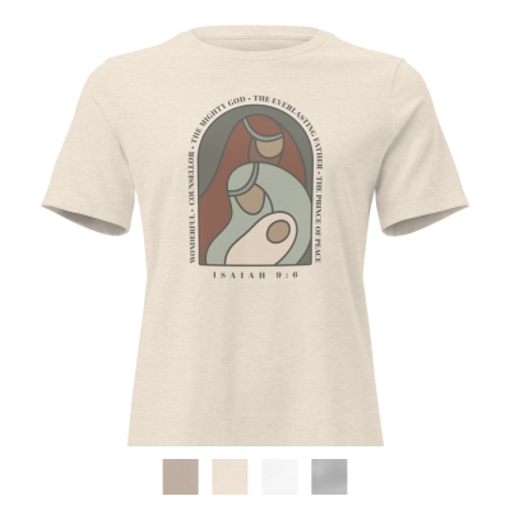 Picture of Isaiah 9:6 (Names of Jesus) Women's Christmas Tee