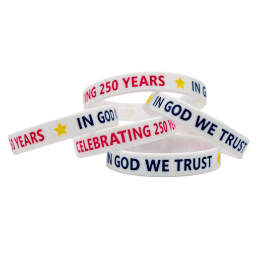 Picture of In God We Trust Wristbands - Celebrating 250 Years  (5 Pack)